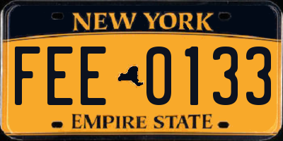 NY license plate FEE0133