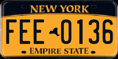 NY license plate FEE0136