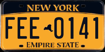 NY license plate FEE0141