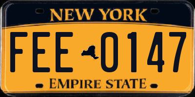 NY license plate FEE0147