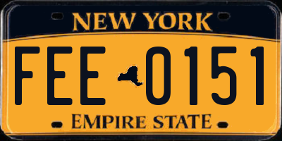 NY license plate FEE0151