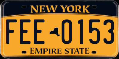NY license plate FEE0153