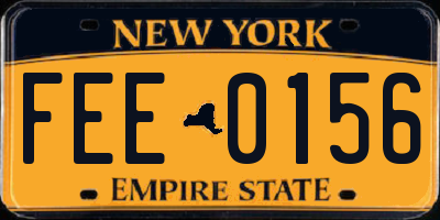 NY license plate FEE0156