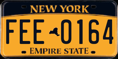 NY license plate FEE0164