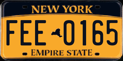 NY license plate FEE0165
