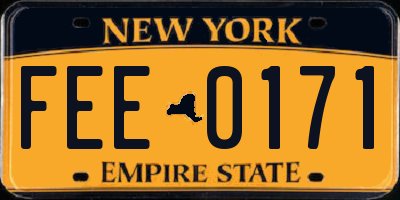 NY license plate FEE0171
