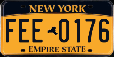 NY license plate FEE0176