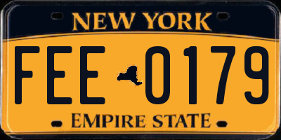 NY license plate FEE0179