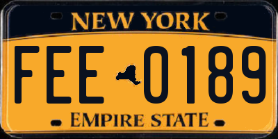 NY license plate FEE0189