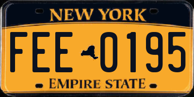 NY license plate FEE0195