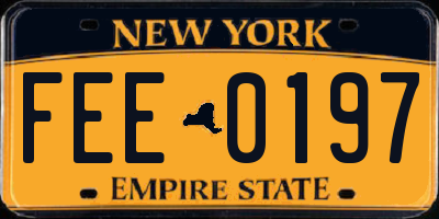 NY license plate FEE0197