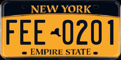 NY license plate FEE0201