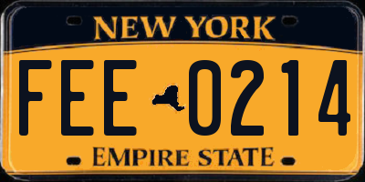 NY license plate FEE0214