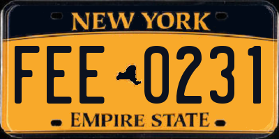 NY license plate FEE0231