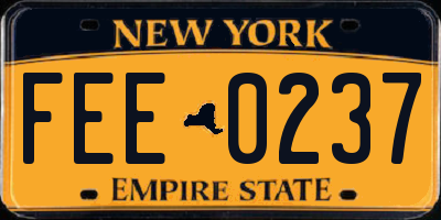 NY license plate FEE0237