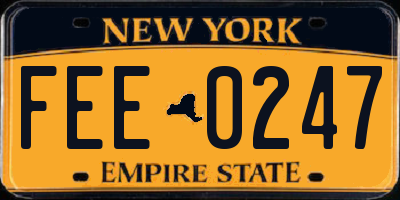 NY license plate FEE0247