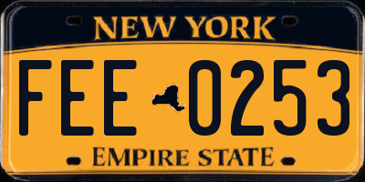 NY license plate FEE0253