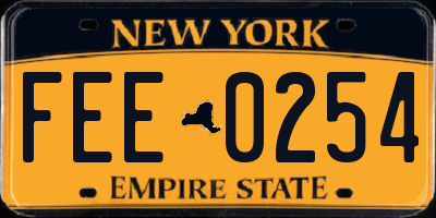 NY license plate FEE0254