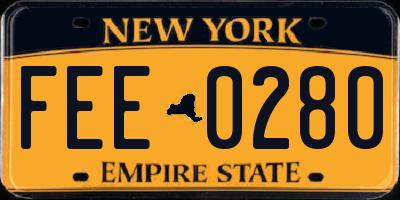 NY license plate FEE0280
