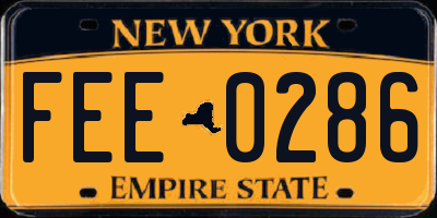 NY license plate FEE0286