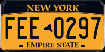 NY license plate FEE0297