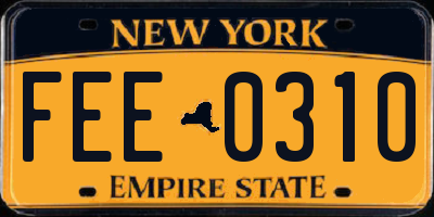 NY license plate FEE0310