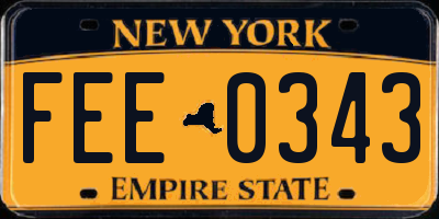 NY license plate FEE0343