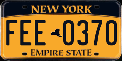 NY license plate FEE0370