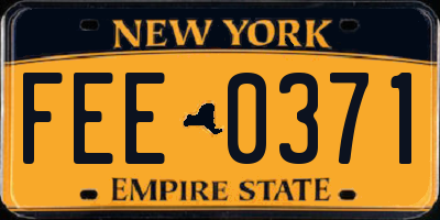 NY license plate FEE0371