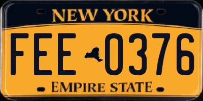 NY license plate FEE0376
