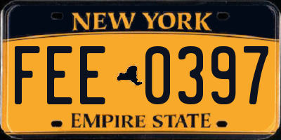 NY license plate FEE0397