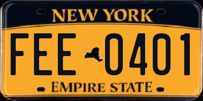 NY license plate FEE0401