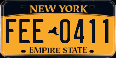 NY license plate FEE0411