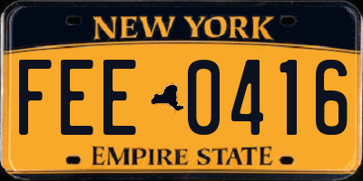 NY license plate FEE0416