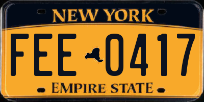 NY license plate FEE0417
