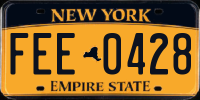 NY license plate FEE0428