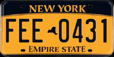 NY license plate FEE0431