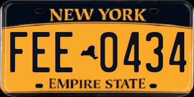NY license plate FEE0434
