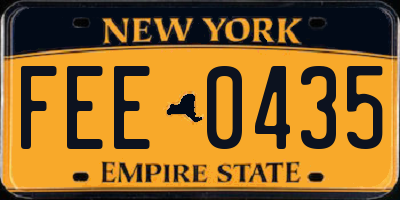 NY license plate FEE0435
