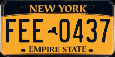 NY license plate FEE0437