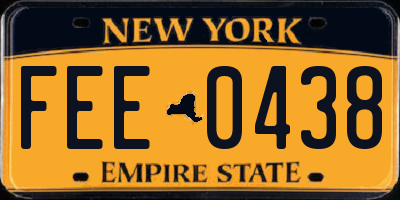 NY license plate FEE0438