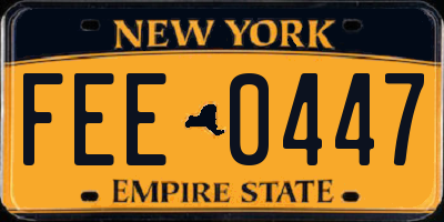 NY license plate FEE0447