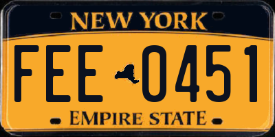 NY license plate FEE0451