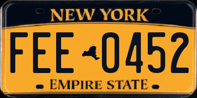 NY license plate FEE0452