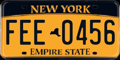 NY license plate FEE0456