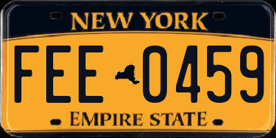 NY license plate FEE0459