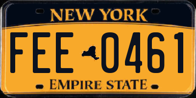 NY license plate FEE0461