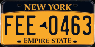 NY license plate FEE0463