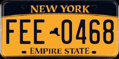 NY license plate FEE0468