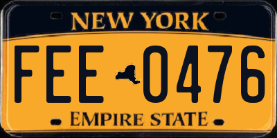 NY license plate FEE0476